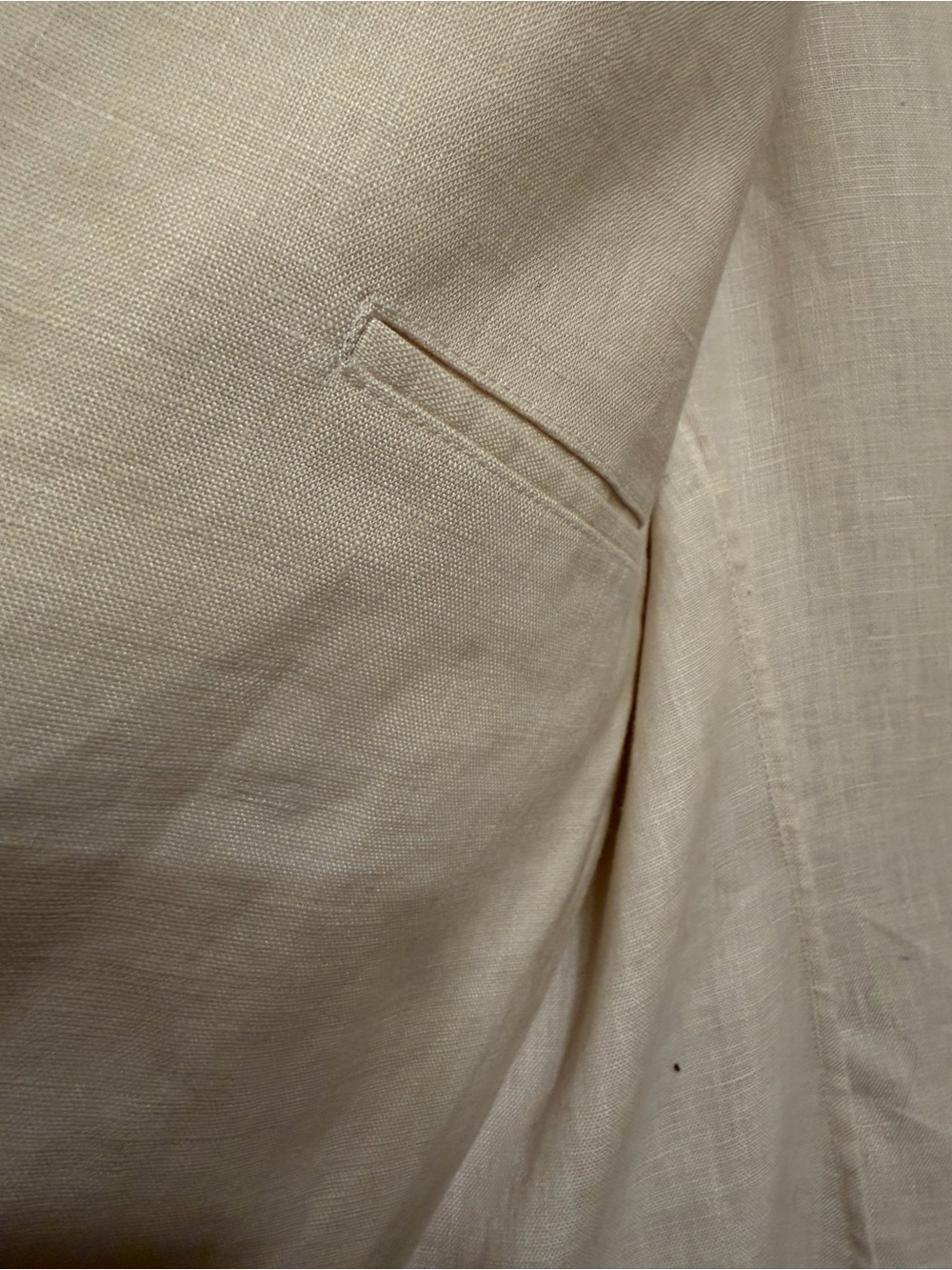 J. Peterman Ivory Linen Blazer Safari Patch Pocket Jacket Size 10 - Picture 10 of 13